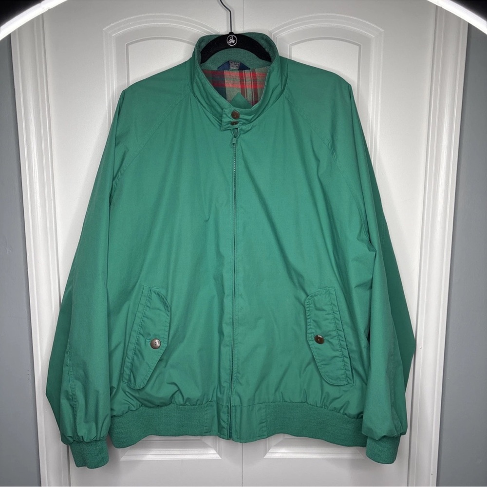 Vintage Par Four Bomber Jacket Mens Size XX-L Green 80s Plaid Lined Golf Retro